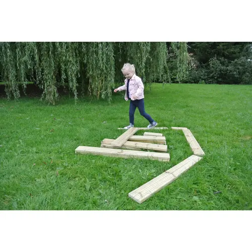 Imaginative Outdoor Play Scandinavian Redwood Wooden Plank Collection - 250, 500, 750 & 1000mm - Pack of 16