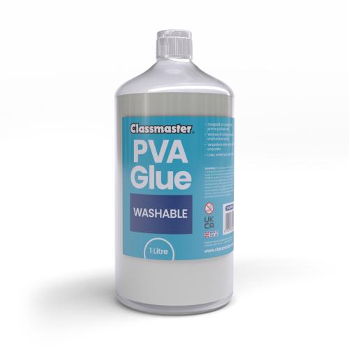 Blue Label Super Washable PVA Glue  - 1 Litre - Pack of 10