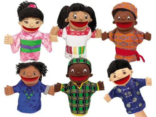 Lakeshore Multicultural Glove Puppets - 300mm - Assorted - Pack of 6
