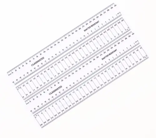 White Shatter Resistant 30cm Double Sided Rulers - mm/cm - Pack of 10