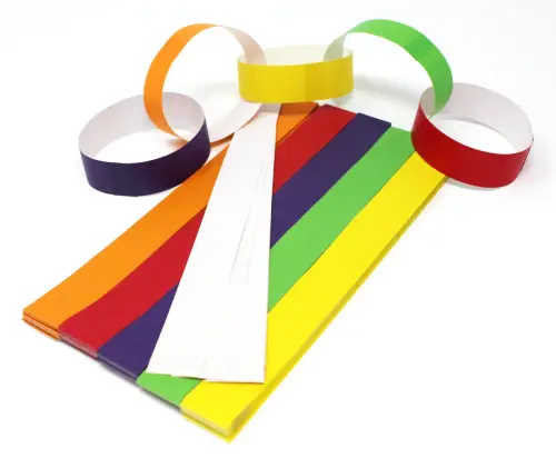 Coloured Peel & Stick Paper Chains - Assorted - Pack of 300