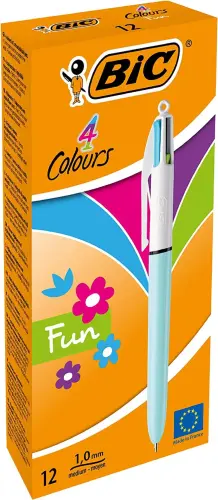 Bic 4 Colour Fun Retractable Ballpoint Pen - Pack of 12