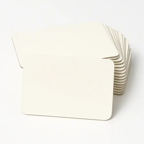 A5/210 x 148mm Rigid PVC Coated MDF Drywipe Lapboard Whiteboard - 3mm Thickness - Pack of 30