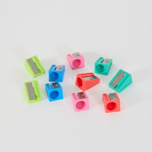 Jumbo Size Colouring Pencil Sharpeners - Assorted Colours - Pack of 10