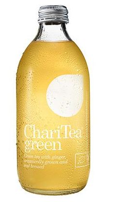ChariTea Organic Real Brewed Iced Green Tea with Ginger & Honey Glass 330ml x 12