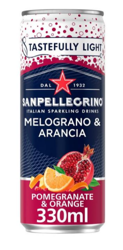 San Pellegrino Pomegranate & Orange Can 330ml x 12