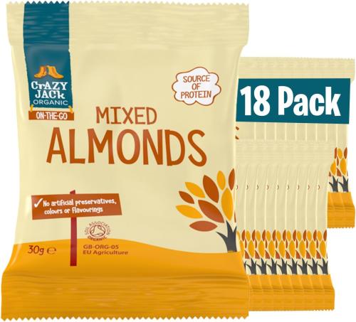 Crazy Jack Organic Almonds Snack Packs (Vegan) (GF) 30g x 18