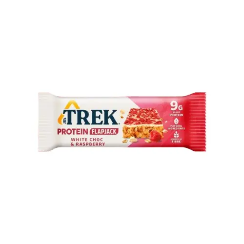 TREK Protein Flapjack White Chocolate & Raspberry (GF) (Vegan) 50g x 16