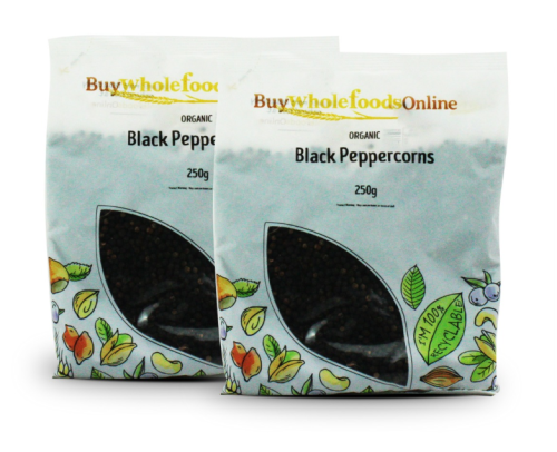 BWFO Organic Black Peppercorns Whole 500g