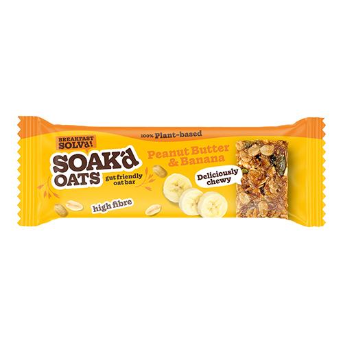 Soak'd Oats Peanut Butter & Banana Oat Bar (Vegan) (GF) 42g x 16
