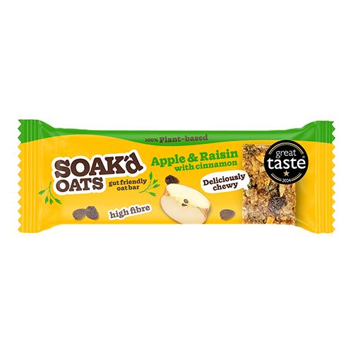 Soak'd Oats Apple & Raisin Oat Bar (Vegan) (GF) 42g x 16