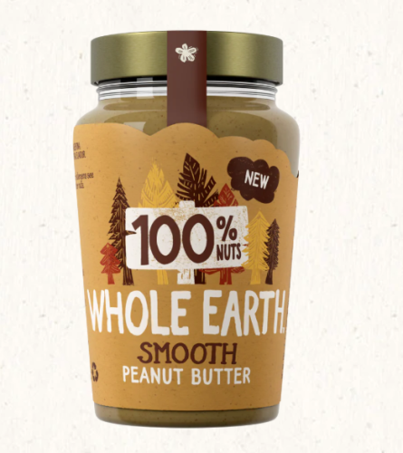 Whole Earth 100% Nuts Smooth Peanut Butter 340g x6