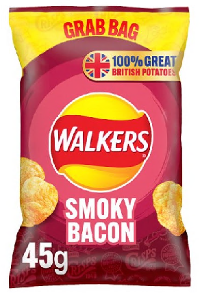 Walkers Smoky Bacon Crisps 45g x 32