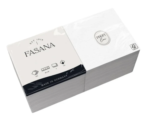 Fiesta Dinner Napkin White 40x40cm 3ply 1/4 Fold x 1000 FE251