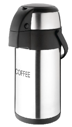 Olympia Pump Action Airpot Etched 'Coffee' 3Ltr Stainless Steel Double Wall Ref DP128
