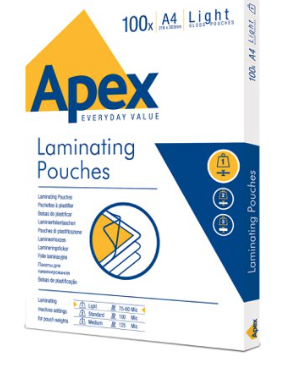 Laminating Pouch A4 2x75 Micron Gloss (Pack 100)