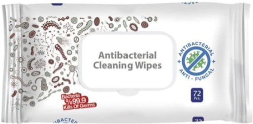 Antibacterial/Virucidal Wipes PK72