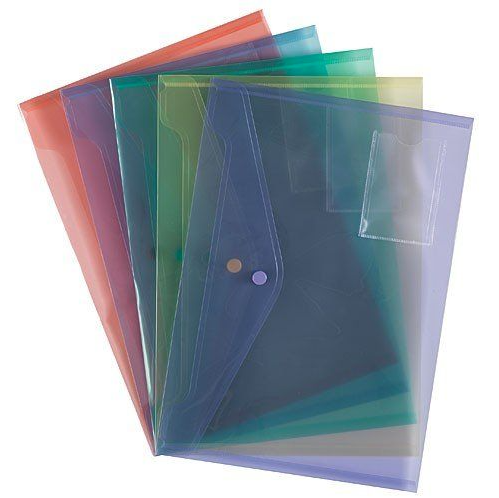 Document Popper Wallets A4 Assorted PK5