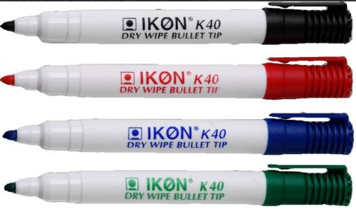 Drywipe Marker Bullet Tip 2MM Assorted PK4