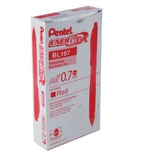 Pentel EnerGel X Retractable Gel Pen Medium Red (Pack of 12) BL107/14-B
