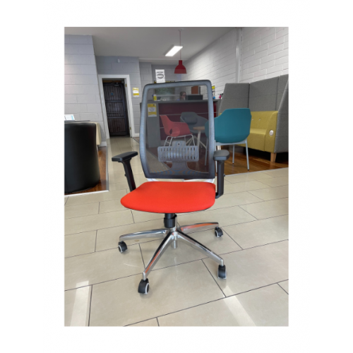 Jen White Frame Orange Chrome Base