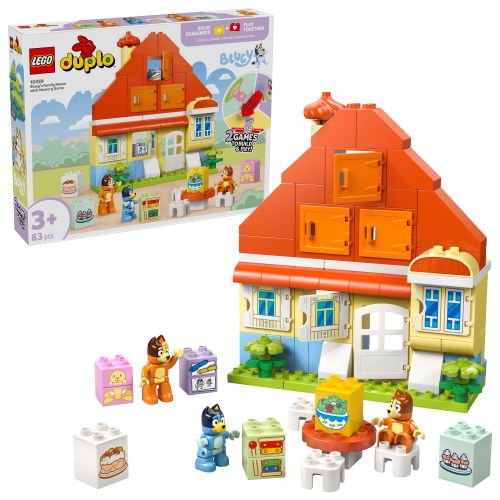 LEGO DUPLO Bluey: Bluey’s Family House with Memory Game Interactive Toy 10459
