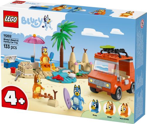 LEGO Bluey: Bluey’s Beach & Family Car Trip, Preschool Toy Building Kit 11202