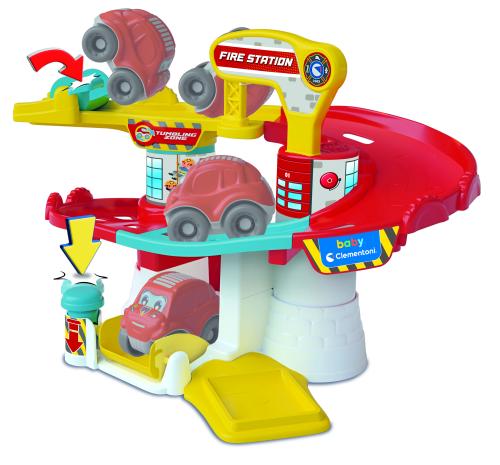 Baby Clementoni Tumbling Cars Fire Station -  - Fagan Toys
