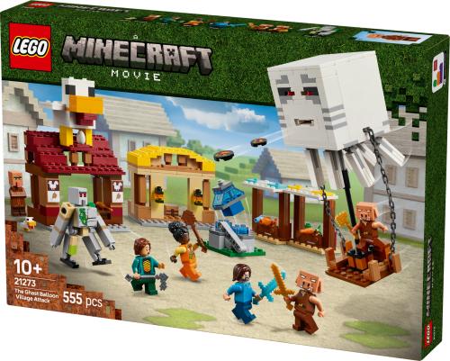 LEGO Minecraft The Ghast Balloon Village Attack, Gamer Gift Toy for Kids 21273