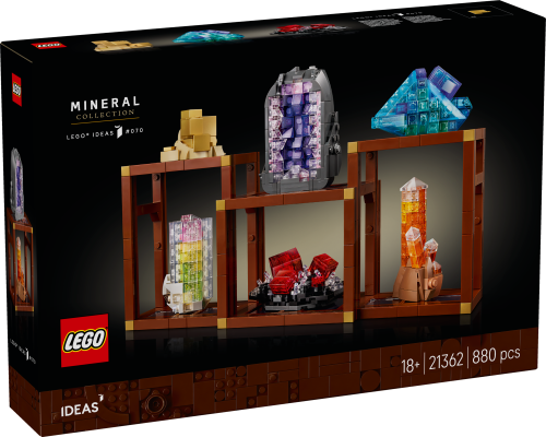 LEGO® Ideas Mineral Collection, Crystal Display Shelves, Living Room Decor 21362