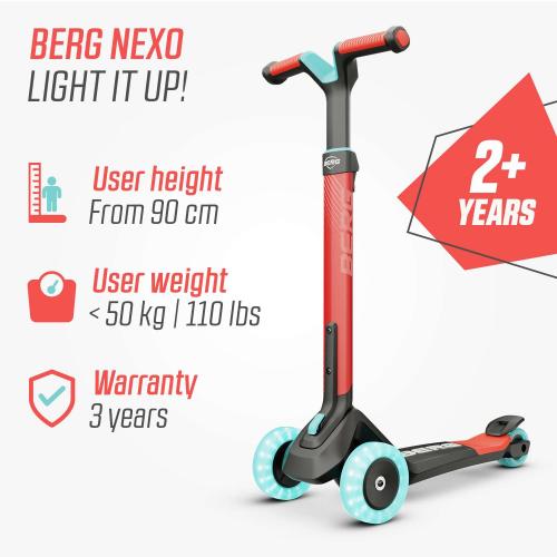 BERG Nexo Foldable Lights Scooter Red - Toymaster - Fagan Toys