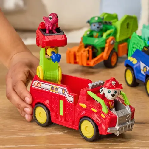 PAW Patrol: The Dino Movie Vehicle Marshall Dino Rescue Fire Truck with Rhubarb