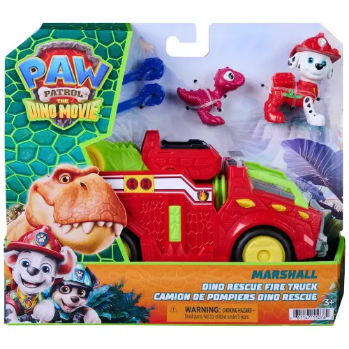 PAW Patrol: The Dino Movie Vehicle Marshall Dino Rescue Fire Truck with Rhubarb -  - Fagan Toys