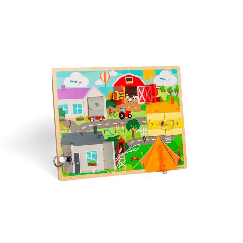 Bigjigs Toys Lifeskills Board - Learning Fasteners & Buckles