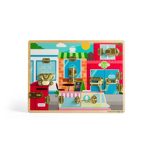 Bigjigs Toys Latches & Catches - Wooden Activity Board