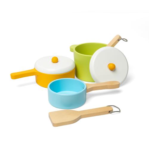 Bigjigs Toys Pots & Pans - Stainless Steel Kitchen Roleplay Set