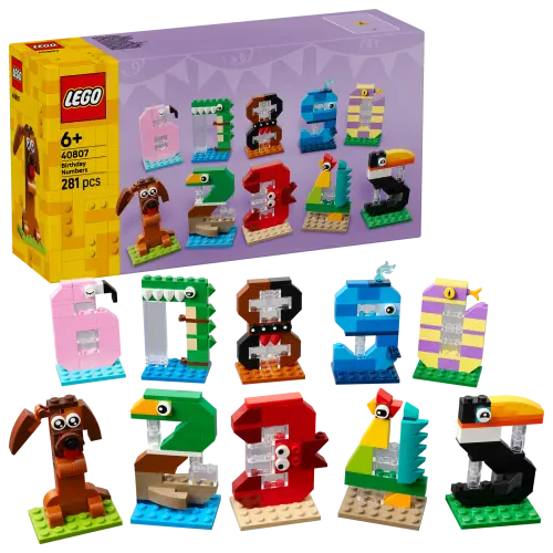 LEGO® Birthday Numbers Animal Decor 40807