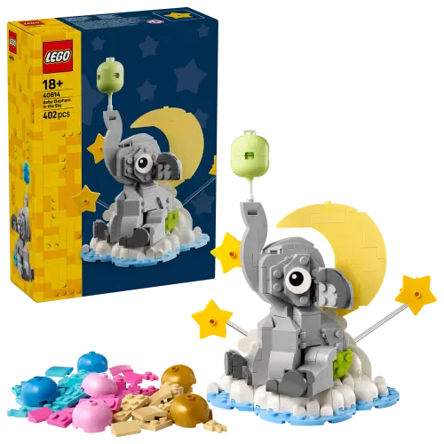 LEGO® Baby Elephant in the Sky Display Gift for New Parents 40814