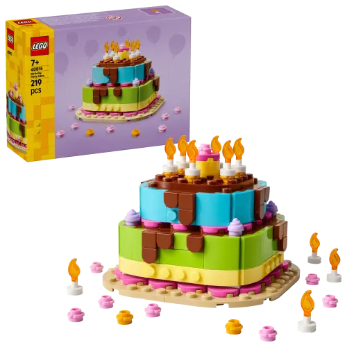 LEGO® Birthday Party Cake with Decorations, Fun Gift Set, Table Decor 40815