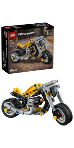 LEGO® Technic™ Yellow Motorcycle Toy Building Set 42225