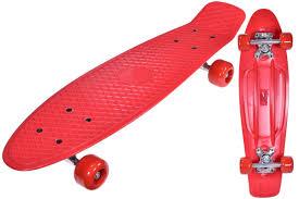 Retro Mini Skateboard - Red (22.5 x 6 Inch)