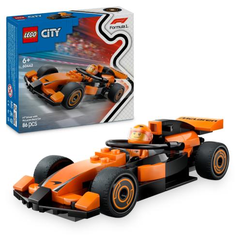 LEGO City F1 Driver with McLaren Race Car Mini Vehicle Toy Playset 60442