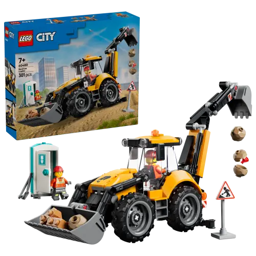 LEGO® City Yellow Backhoe Loader - Construction Toy 60480
