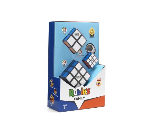 Rubik’s Cube Family Pack Original 3x3 Cube 2x2 Cube and 3x3 Keyring Cube