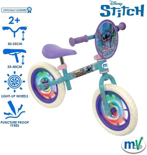 Disney Stitch 12" Balance Bike With Light Up Wheels -  - Fagan Toys