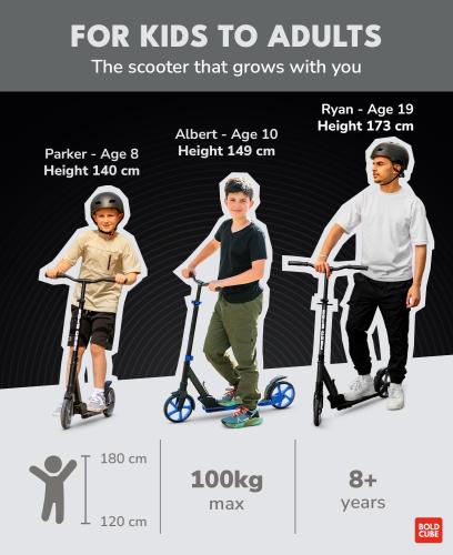 BOLDCUBE Big Wheel Scooter – Charcoal -  - Fagan Toys