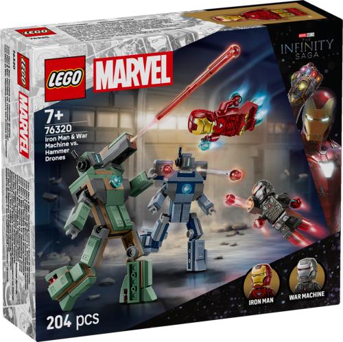 LEGO Marvel Iron Man & War Machine vs. Hammer Drones Building Toy 76320