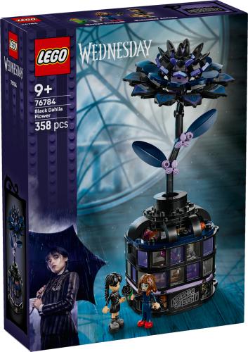 LEGO  Wednesday Black Dahlia Flower Halloween Gift, Faux Plant Room Decor 76784