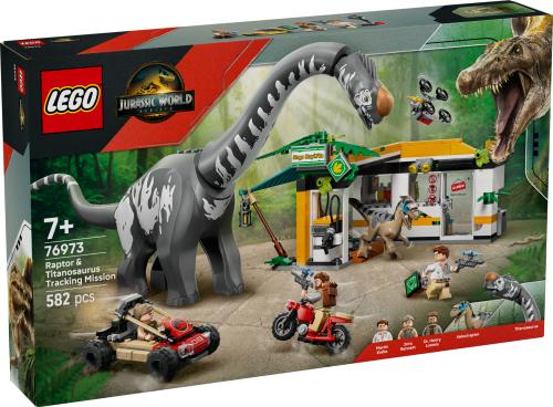 LEGO Jurassic World Raptor & Titanosaurus Tracking Mission Dinosaur Toy 76973