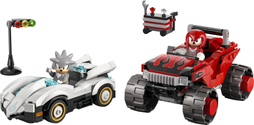 LEGO Sonic the Hedgehog Silver\u2019s Car vs. Knuckles\u2019 Monster Truck 77118